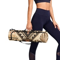 Sac de transport ajustable pour tapis de yoga et de Pilates, imprimé coquillages polynésiens, avec fermeture éclair et bandoulière réglable