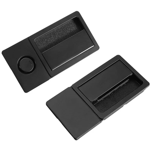 Cerradura Magnética Minimalista de Lengüeta Única Oculta para Puerta Interior de Dormitorio, Manija Negra con Llave Oculta - Product Image 6