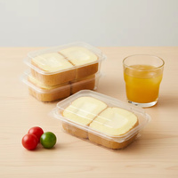 Barquette carrée en plastique transparent jetable personnalisée pour desserts, emballage alimentaire, boîte d'emballage pour biscuits, emballage pour collations