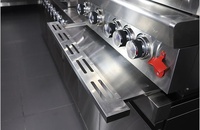 Cuisine extérieure moderne en acier inoxydable 304, armoire pour barbecue avec réfrigérateur intégré et support TV