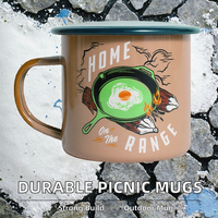Ensemble de tasses en émail Party Favorite pour pique-nique familial, en métal durable, 500 ml, sans BPA, réutilisables, pour événements sociaux et utilisation en extérieur
