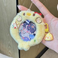 Mini Animal en peluche douleur sac Orange renard circulaire Badges Cortis pendentif housse de protection pour afficher des broches
