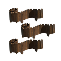 Borde de Madera Carbonizada Duradero para Jardín, Decoración de Cercas de Madera, Borde para Paisajismo, Barrera para Macizos de Flores, Jardín, Césped, Caminos y Árboles