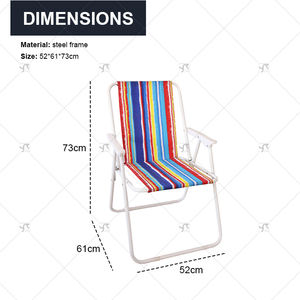 كراسي شاطئ معدنية للاستخدام الخارجي، أثاث قابل للطي، كرسي محمول قابل للطي للتخييم والنزهات وصيد الأسماك، كراسي شاطئ - Product Image 3