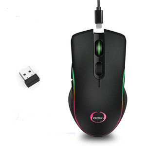 Hot Bán Ergonomic RGB Quang Chơi Game Chuột 1600 Dpi 6-Phím 2.4Ghz Có Thể Sạc Lại Không Dây 7 Màu Sắc Hơi Thở Ánh Sáng <span class=keywords><strong>USB</strong></span> PC - Product Image 1