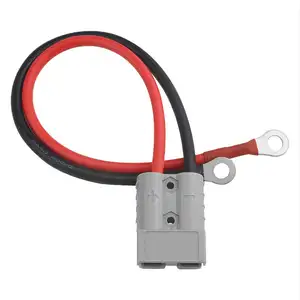 Kabel adaptor baterai 8 AWG Model Anderson kabel abu-abu dengan kabel ekstensi M8 Ring Terminal Anderson ukuran 36cm/14 inci