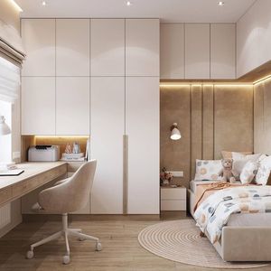 <span class=keywords><strong>Armadio</strong></span> Moderno Personalizzato per Camera da Letto di Ragazze con Scrivania Integrata, Guardaroba Modulare in Legno Rosa per Arredamento <span class=keywords><strong>Cameretta</strong></span> - Product Image 4