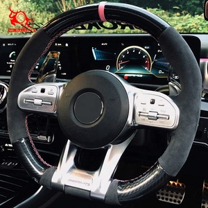 Meilleures ventes sur <span class=keywords><strong>Amazon</strong></span> Housse de <span class=keywords><strong>volant</strong></span> en <span class=keywords><strong>cuir</strong></span> de fibre de carbone pour Mercedes Benz G63 E53 C63 S AMG Coupé 2019 - Product Image 4