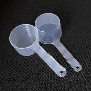 Cuchara medidora de PP transparente de plástico de 50ml y 25g, cuchara de leche en polvo de fondo plano redondo transparente con bolsa de Opp a escala - Product Image 2