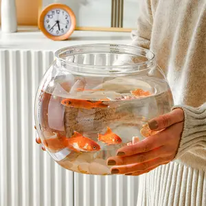 Pet yuvarlak plastik balık tankı plastik balık yuvarlak kase klasik kase Bettas mükemmel ev dekor için