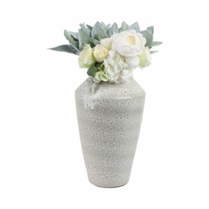 Vaso in terracotta testurizzato con manici, forma affusolata, vaso moderno per fiori, decorazione per soggiorno, espositore rustico per la casa - Product Image 2