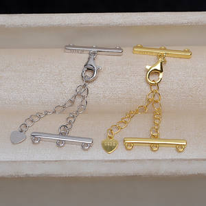 Composants de bijoux DIY en argent S925, boucle de collier à double rangée, boucle de bracelet à trois ou cinq rangées, boucle de chaîne de pull, tête en argent - Product Image 4