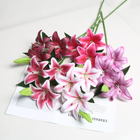 Bunga Artifisial Dekorasi Pernikahan Rumah Fotografi Luar Ruangan Hiasan Rumah 3D Embossed 3D Printing Lily Kecil