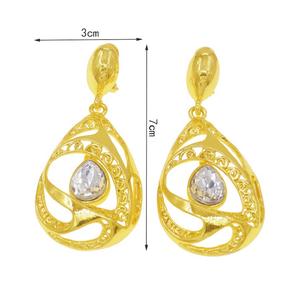 Yulaili brillant creux grandes boucles d'oreilles avec cristal fabuleux usine fabrication Hotselling mariée mariage bijoux Boho fête pédants - Product Image 3