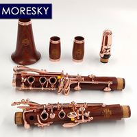 MORESKY Professional Mopane Wood Clarinet BB Tone Rose Gold Copper-Nickel Keys Customizable Soprano M16 (OEM) Made in China