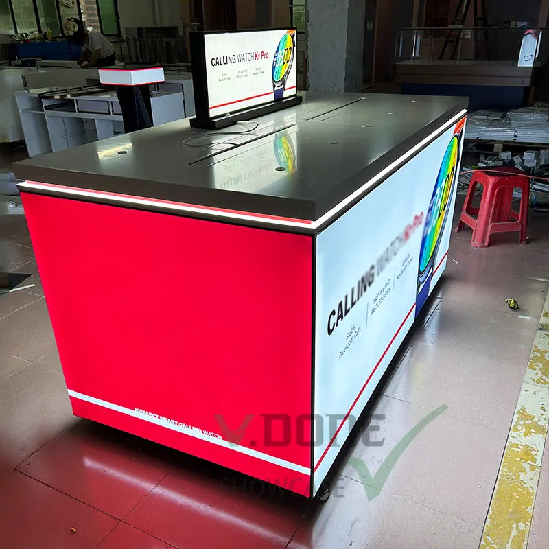 LED Retail Showcase Cell Phone Accessories Kiosk Glass Mobile Phone Display Showcase Mobile Phone Counter Cellphone Showcase