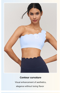 XW-XY1562 vente chaude unique bandoulière sport asymétrique soutien-gorge couleur unie Fitness Yoga course sport soutien-gorge pour les femmes - Product Image 3