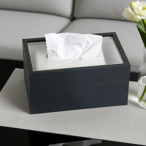Wooden Tissue Box <b>Bamboo</b> Wood Grain Desktop Storage For Home Living Room <b>Coffee</b> <b>Table</b> Use - Product Image 4