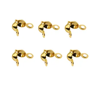 Wholesale stainless jewelry buckle plated with 18K gold DIY jewelry searching for accessory bead chain connectors