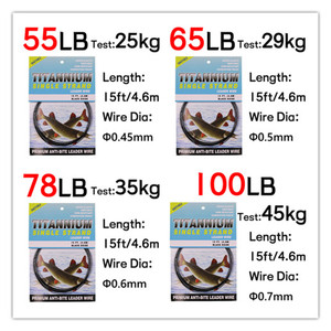 <span class=keywords><strong>Fil</strong></span> de pêche en titane nickelé de 15 pieds/4,6 m, résistant aux plis, ligne de pêche en titane, <span class=keywords><strong>fil</strong></span> de liaison pour la pêche au thon, au <span class=keywords><strong>brochet</strong></span>, en eau salée - Product Image 5