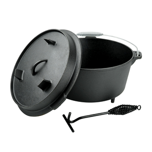 Four hollandais <span class=keywords><strong>en</strong></span> <span class=keywords><strong>fonte</strong></span> de style américain personnalisé, 8,5 QT, revêtement à l'huile végétale, sans PFOA, écologique, pour camping <span class=keywords><strong>en</strong></span> extérieur - Product Image 2