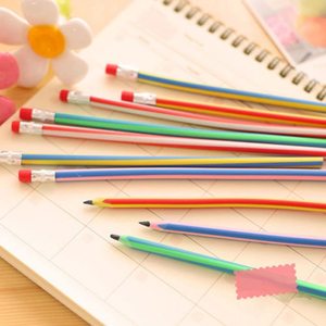 Longorgeous Crayon à rayures multicolores flexibles et souples avec gomme pour étudiants ou enfants - Product Image 5