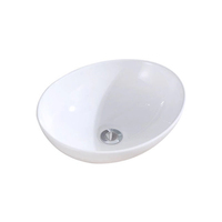 Promotion : Lavabo de salle de bain en céramique de luxe, à poser sur comptoir, de forme ovale, pour lavage des mains