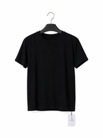 T-shirt Femme Coton Spandex Col Rond Coupe Ample Manches Courtes Couleur Unie Minimaliste Vente en Gros Fournisseur