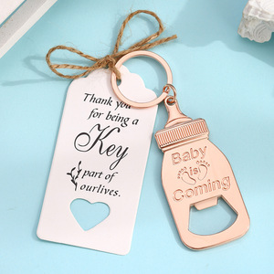 Llavero abridor de botellas de aleación de zinc, regalo para bebé, abridor de botellas portátil para recuerdos de fiesta de baby shower - Product Image 1