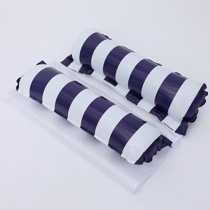 Chaise longue flottante personnalisée avec filet aquatique et dossier <span class=keywords><strong>gonflable</strong></span>, design rétro rayé, pour loisirs aquatiques et <span class=keywords><strong>piscine</strong></span> - Product Image 3