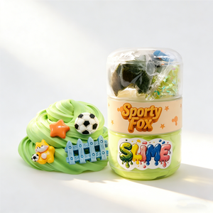 ชุดทำสไลม์โลโก้แบบกำหนดเอง พร้อมจี้รูปสุนัขจิ้งจอกฟุตบอลและอุปกรณ์กลิตเตอร์ สไลม์เด็กไม่เหนียวเหนอะหนะ ขายส่งจากโรงงาน - Product Image 3