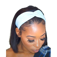 Perruque brésilienne lisse Apple Girl en cheveux vierges, fabriquée à la machine, avec cuticules alignées, cheveux Remy 100% humains, pour femmes noires, avec bandeau