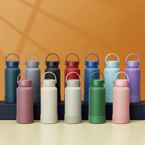 Botella de Agua Deportiva de Acero Inoxidable 304 Personalizada de 650 ml, 1000 ml, 1200 ml, con Funda de Silicona, para Senderismo y Actividades al Aire Libre - Product Image 2