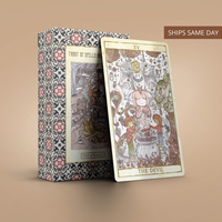 Cartes de tarot personnalisées en papier avec estampage à chaud doré, boîte rigide pour la lecture spirituelle et le divertissement familial, cadeau