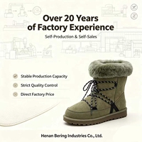 Bottes de neige pour femmes en peau de mouton double face, cuir, pour l'extérieur, hiver