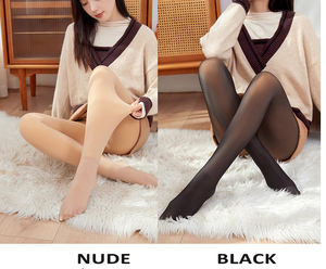 Collants <span class=keywords><strong>de</strong></span> <span class=keywords><strong>grossesse</strong></span> pour femmes, hiver, doublure en polaire transparente, taille haute, extensible - Product Image 3