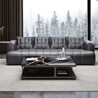 Modernes Graues Bürosofa mit Drei Gepolsterten Sitzen Breite Armlehnen Gesteppte Seitenpaneele für Empfang Lounge Wartezimmer