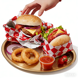 Papel de Aluminio Antiadherente con Diseño de Panal, Hojas de Papel para Sándwiches de Grado Alimenticio, para <span class=keywords><strong>Hamburguesas</strong></span>, Hot Dogs y Comida para Llevar - Product Image 3