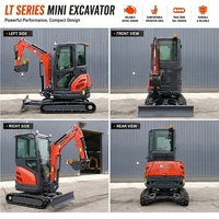 Mini-excavatrice de 2,5 tonnes avec accessoires, moteur Kubota EPA, mini-excavatrice sur chenilles, mini-pelleuse, haute efficacité, construction, agriculture