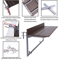Table de Bar de balcon pour balustrade de jardin Patio Table suspendue de balustrade balcon pliable Table de Bar de terrasse réglable