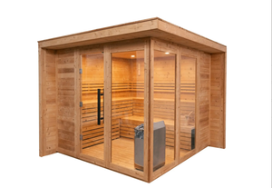 Sauna de Madera Sólida de Alta Calidad para 4 Personas, Moderna, Eléctrica, para Mercado Extranjero, Juego Completo para Exteriores con Panel de Control, Sauna de Vapor Húmedo - Product Image 2