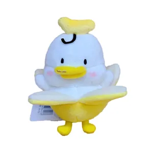 CE/ASTM OEM סיטונאי קריקטורה ברווז צעצועי קטיפה מותאם אישית שרשרת תיקי ברווז ממולאים לילדים 2024 צעצועים טרנדיים
