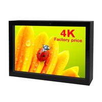 32 43 49 55 65 Inci 2500nit Kecerahan Tinggi 1.8mm Animasi Iklan LCD Digital Signage IP65 Tahan Air Pemasangan Dinding Luar Ruangan