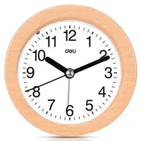 นาฬิกาปลุกไม้บีชงีบหลับตั้งโต๊ะ,นาฬิกาทำงานโดยใช้แบตเตอรี่ตัวเลขอารบิกไฟกลางคืนคลาสสิกทำด้วยมือ