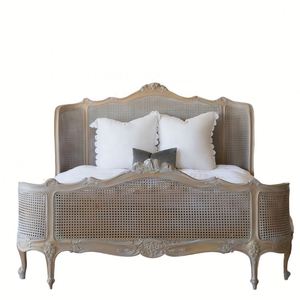 Lit en bois massif de style campagnard français, pour chambres à coucher, disponible en grandes quantités auprès du fabricant - Product Image 1