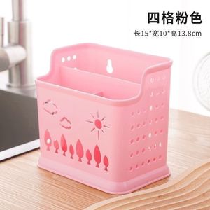 Multifunctional Chopstick Holder Lattice Type Square <b>Plastic</b> <b>Kitchen</b> Draining Rack With Hanging Design For Chopsticks Spoon - Product Image 4