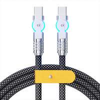 Cable de Datos de Estilo Mecha con Trenzado de 48 Hilos de Aleación de Zinc, Doble Ángulo y Rotación de 180°, Compatible con Laptops de 15 Pulgadas, Carga USB-C
