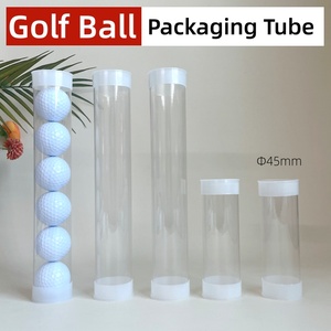 ゴルフボール用PC透明プラスチック包装チューブ、蓋付き円筒チューブ包装、クリア工場供給プラスチック包装 - Product Image 1