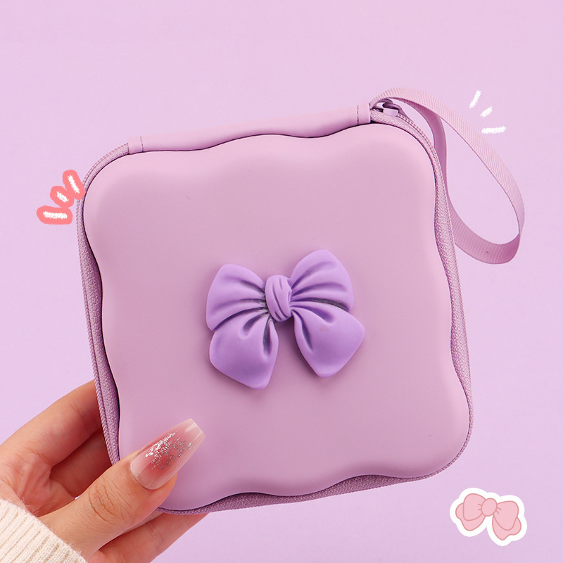 borsa portaoggetti con fiocco viola