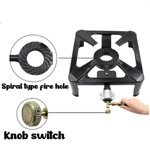 Square BBQ Burner Bếp Cắm Trại Bếp Với Bộ Điều Chỉnh 20PSI Và Ống <span class=keywords><strong>Gas</strong></span>, Phù Hợp Cho Cắm Trại Ngoài Trời Hoặc BBQ Sân Sau - Product Image 4